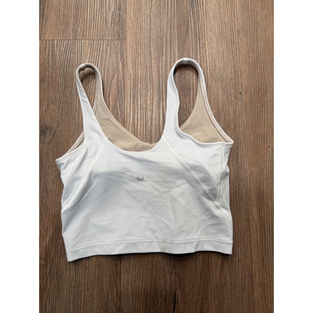 Lululemon Align Tank Top gray Nulu Cropped Built-in Bra Size 4 flaw